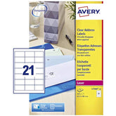 Avery Self Adhesive Clear Address Mailing Labels